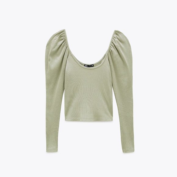 ZARA Puff Sleeve Top - Picture 5 of 6